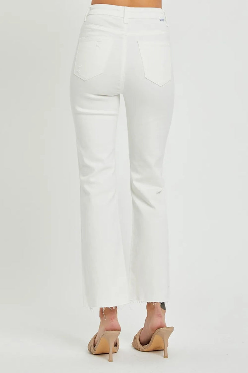 RISEN Full Size High Rise Button Fly Straight Ankle Jeans - Love Salve