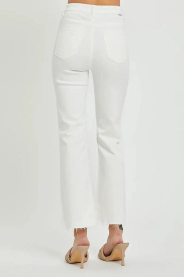 RISEN Full Size High Rise Button Fly Straight Ankle Jeans - Love Salve
