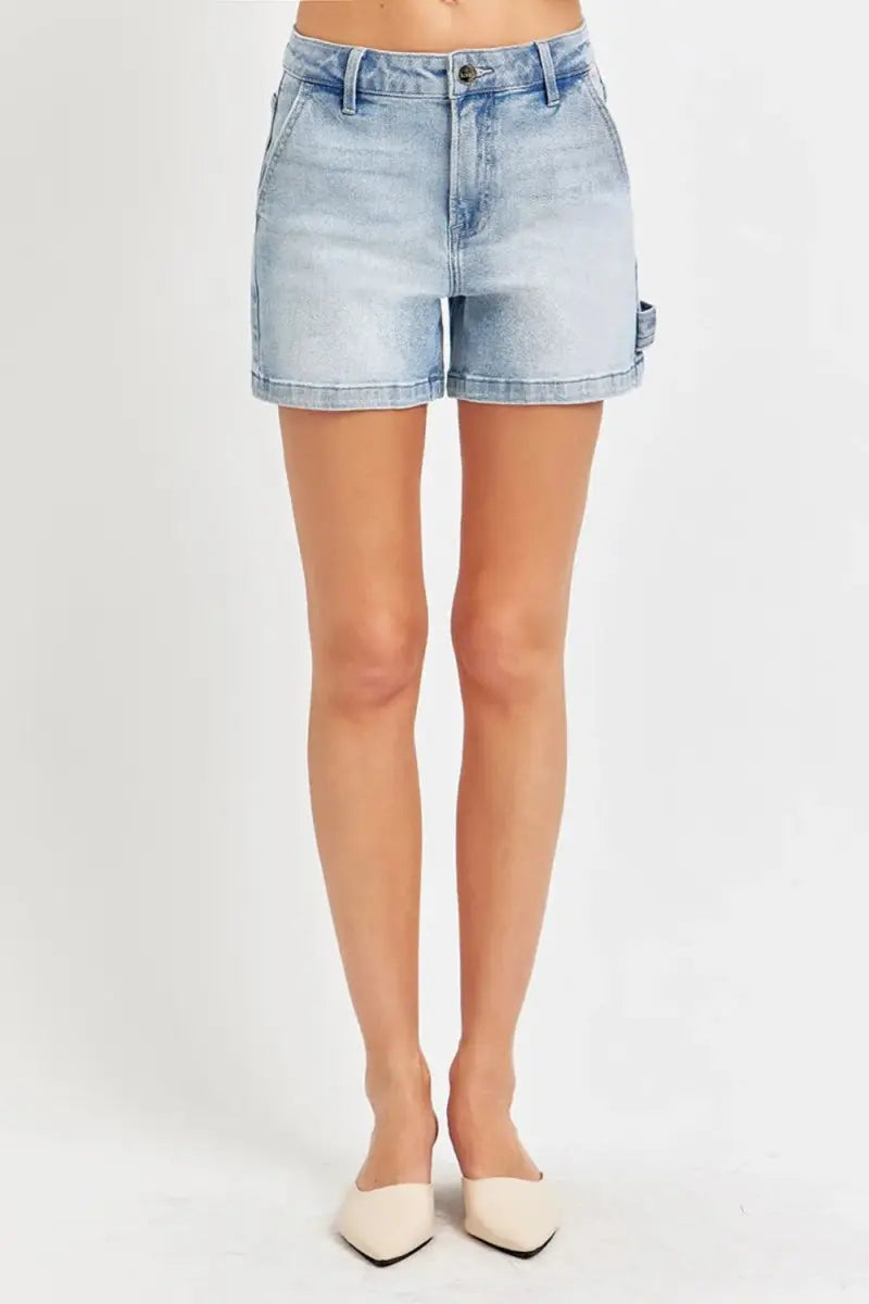 Risen Full Size High Rise Denim Shorts for Women Fashion - Love Salve
