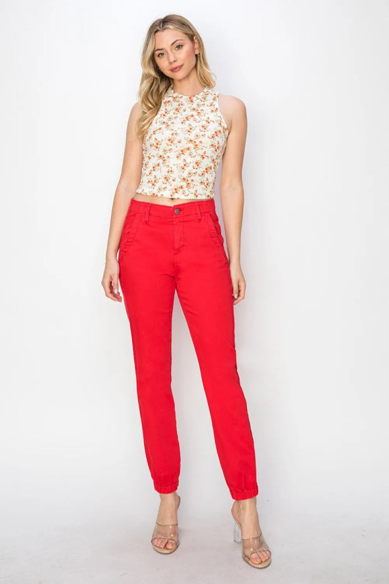 RISEN Full Size High Waisted Jogger Jeans for Women - Love Salve