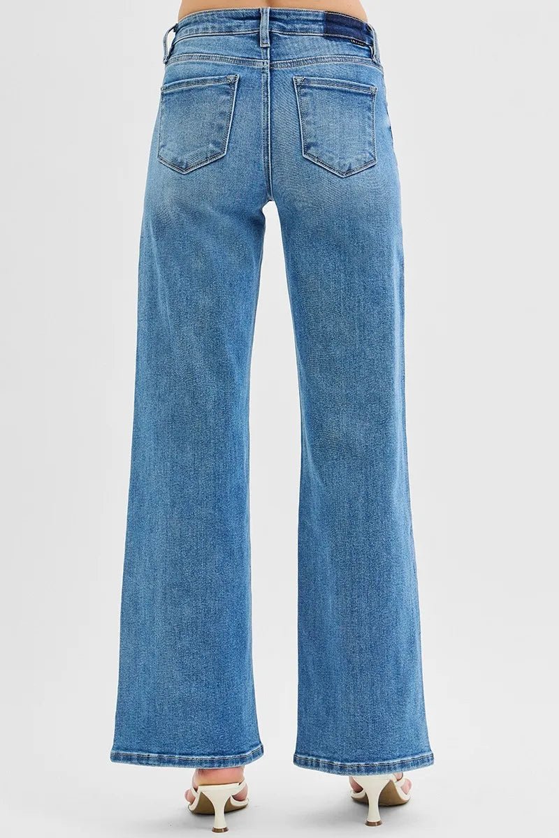 RISEN Full Size Low Rise Wide Leg Jeans Plus Size Women - Love Salve