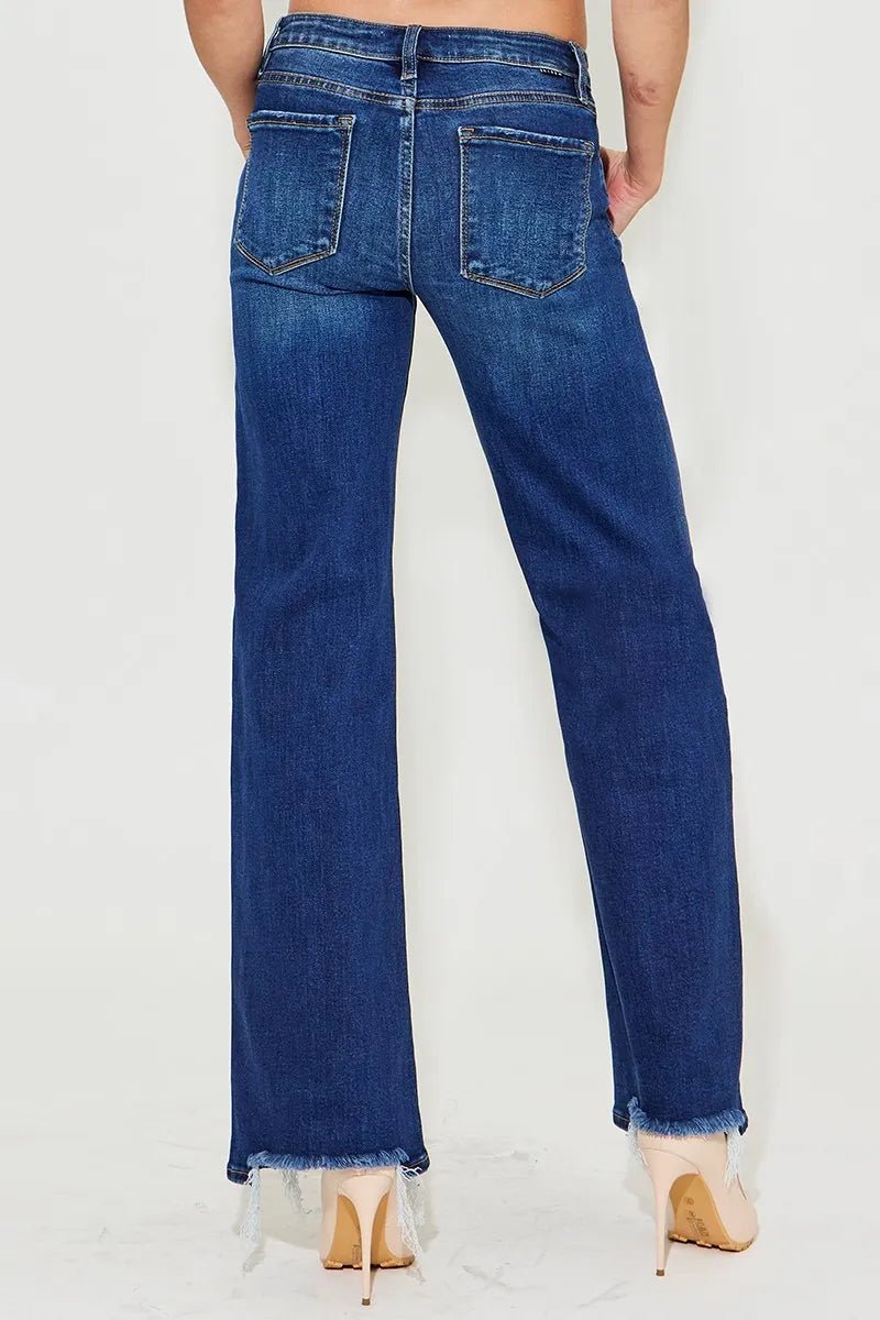 RISEN Full Size Low Rise Wide Leg Jeans Plus Size Women - Love Salve