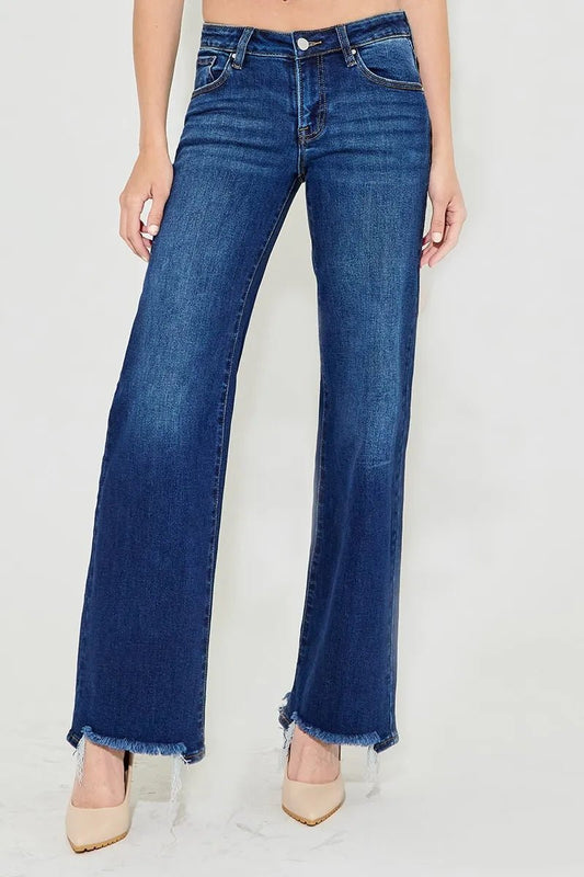 RISEN Full Size Low Rise Wide Leg Jeans Plus Size Women - Love Salve