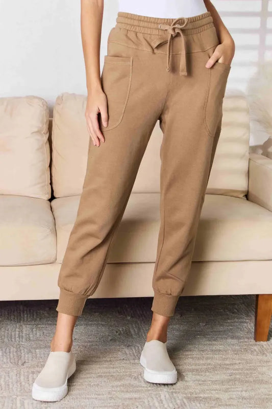 RISEN High Rise Relaxed Joggers for Casual Comfort - Love Salve