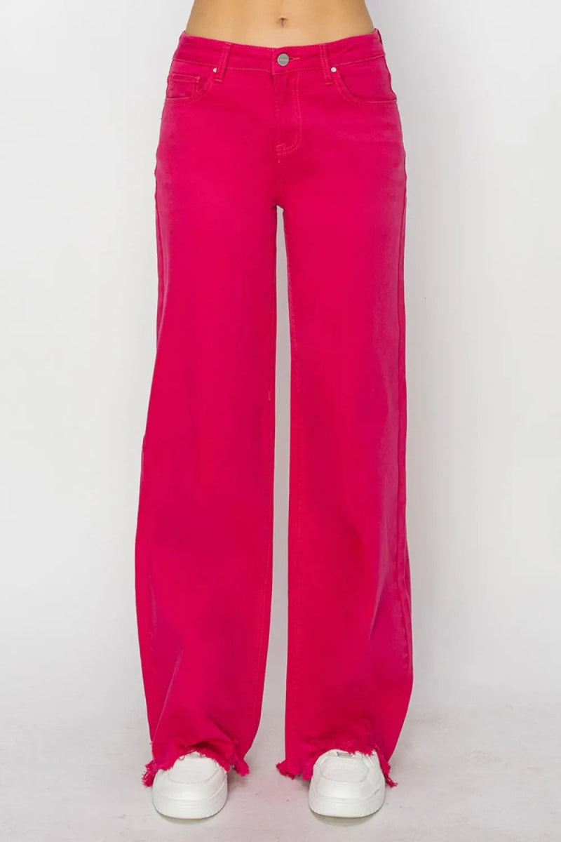 RISEN High Rise Wide Leg Jeans for Trendy Casual Style - Love Salve