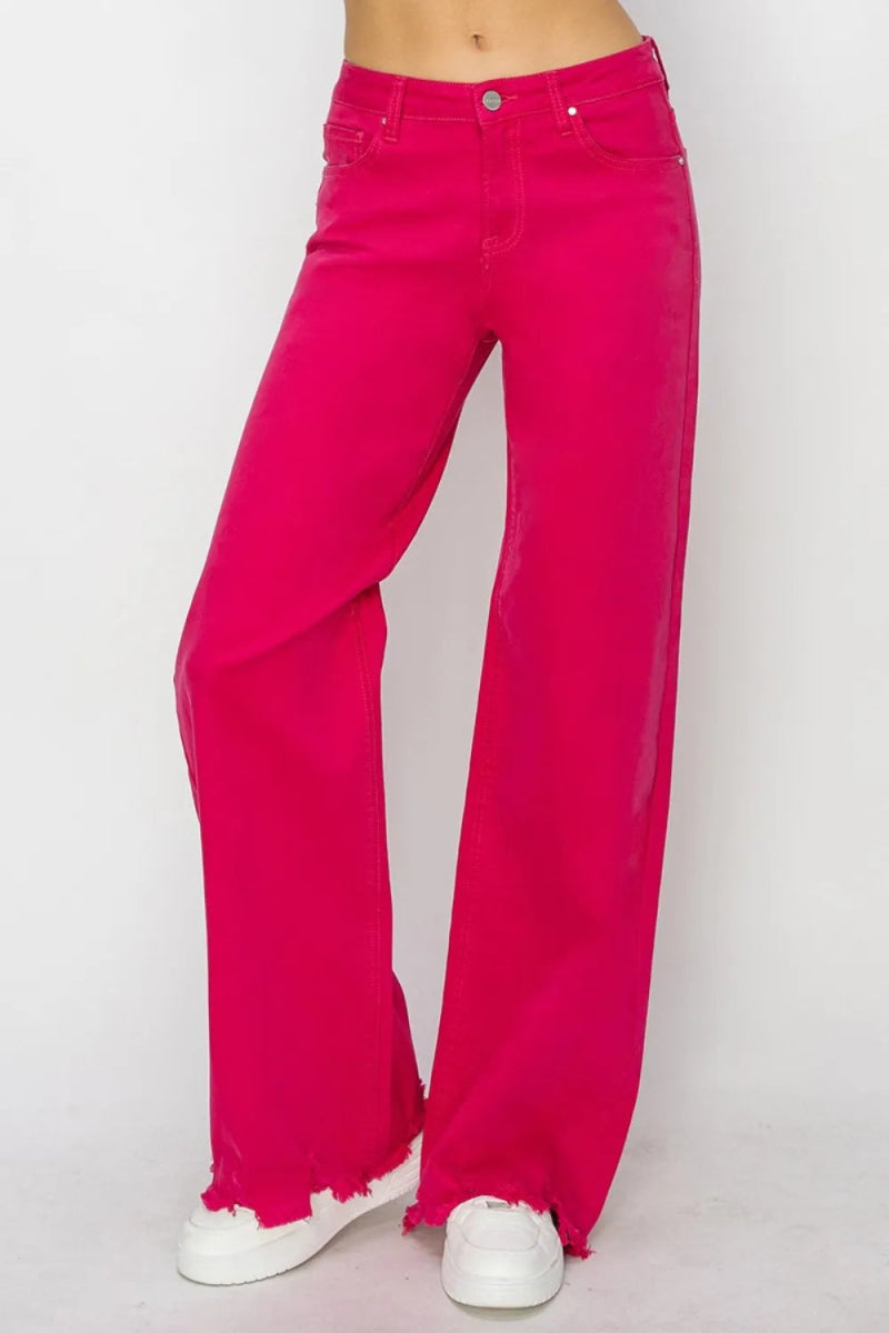 RISEN High Rise Wide Leg Jeans for Trendy Casual Style - Love Salve