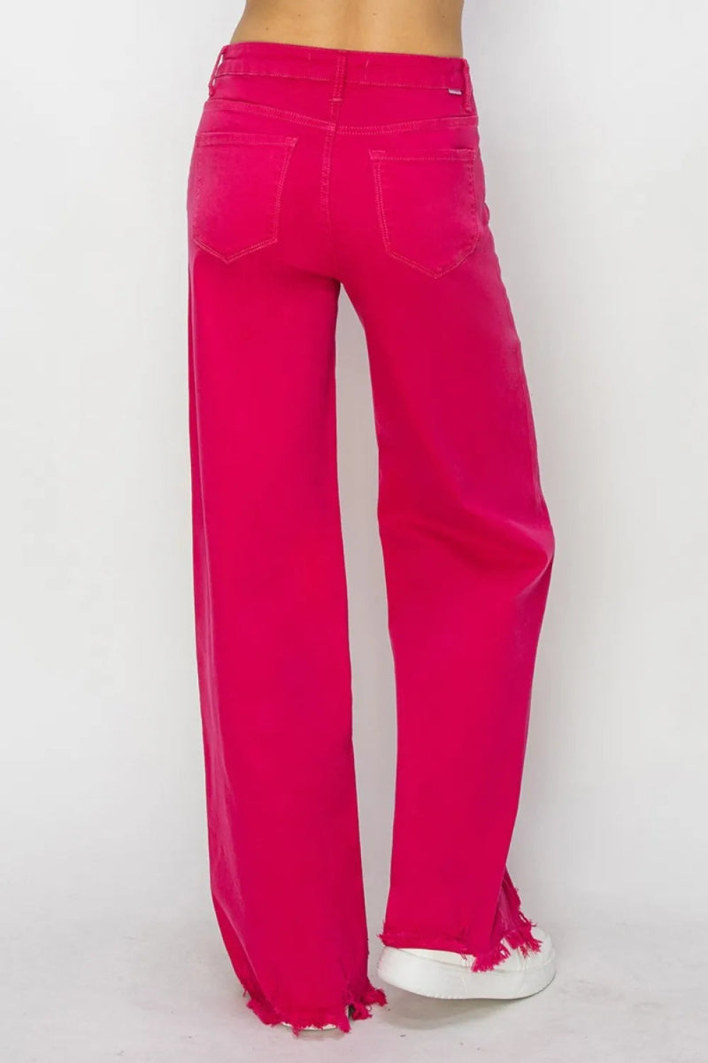 RISEN High Rise Wide Leg Jeans for Trendy Casual Style - Love Salve