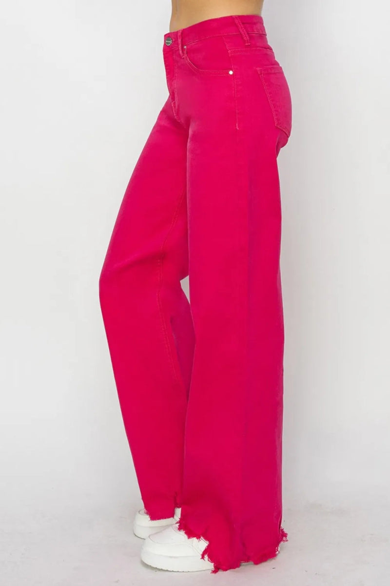 RISEN High Rise Wide Leg Jeans for Trendy Casual Style - Love Salve