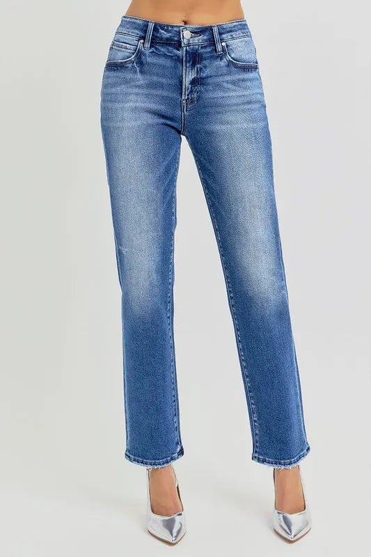 RISEN Mid Rise Ankle Tapered Jeans for Women Casual Style - Love Salve