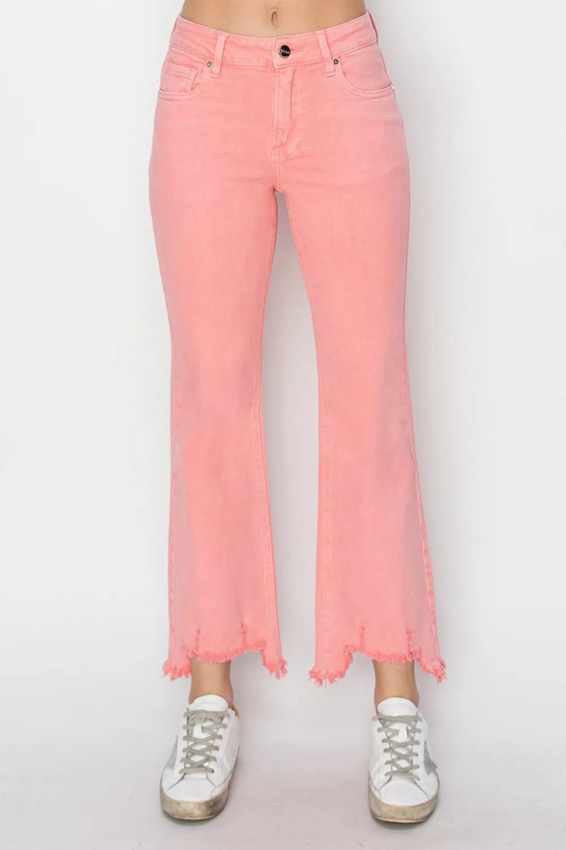 RISEN Raw Hem Bootcut Jeans with Pockets for Women - Love Salve