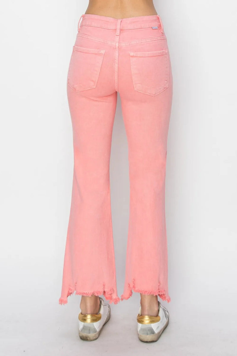 RISEN Raw Hem Bootcut Jeans with Pockets for Women - Love Salve