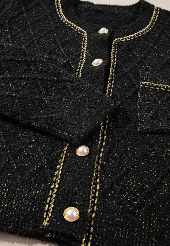 Round Neck Button Up Long Sleeve Cardigan - Love Salve