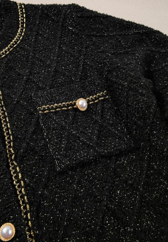 Round Neck Button Up Long Sleeve Cardigan - Love Salve