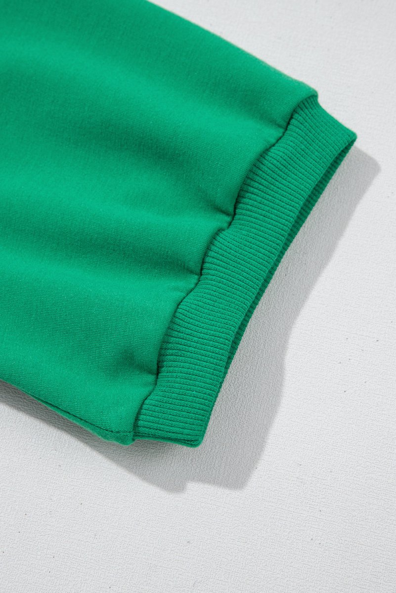 Sea Green Half Zip Puff Sleeve Top and Ruffled Shorts Set - Love Salve