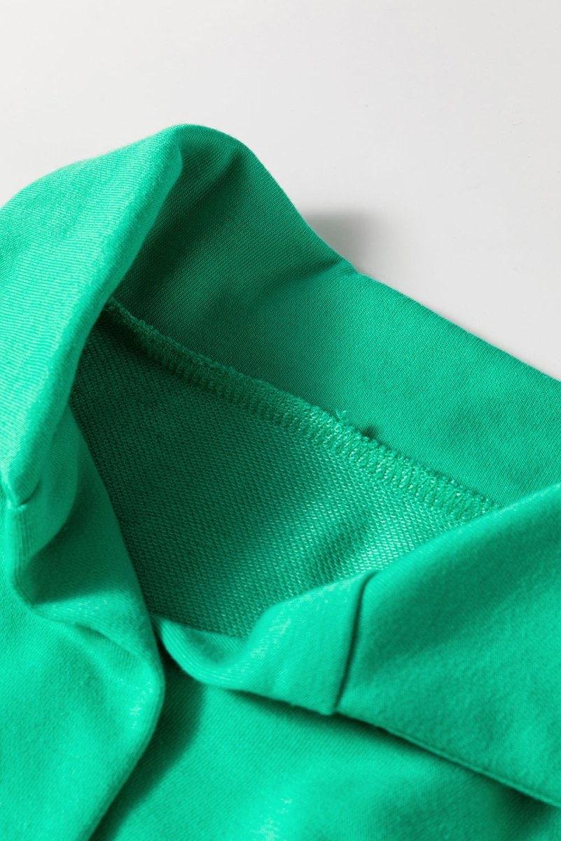 Sea Green Rainbow Colorblock Collared Short Sleeve Top 2 Piece Shorts Set - Love Salve