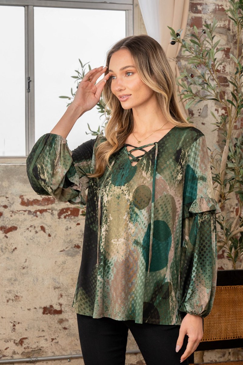 Sew In Love Full Size Snakeskin Print Long Sleeve Top - Love Salve