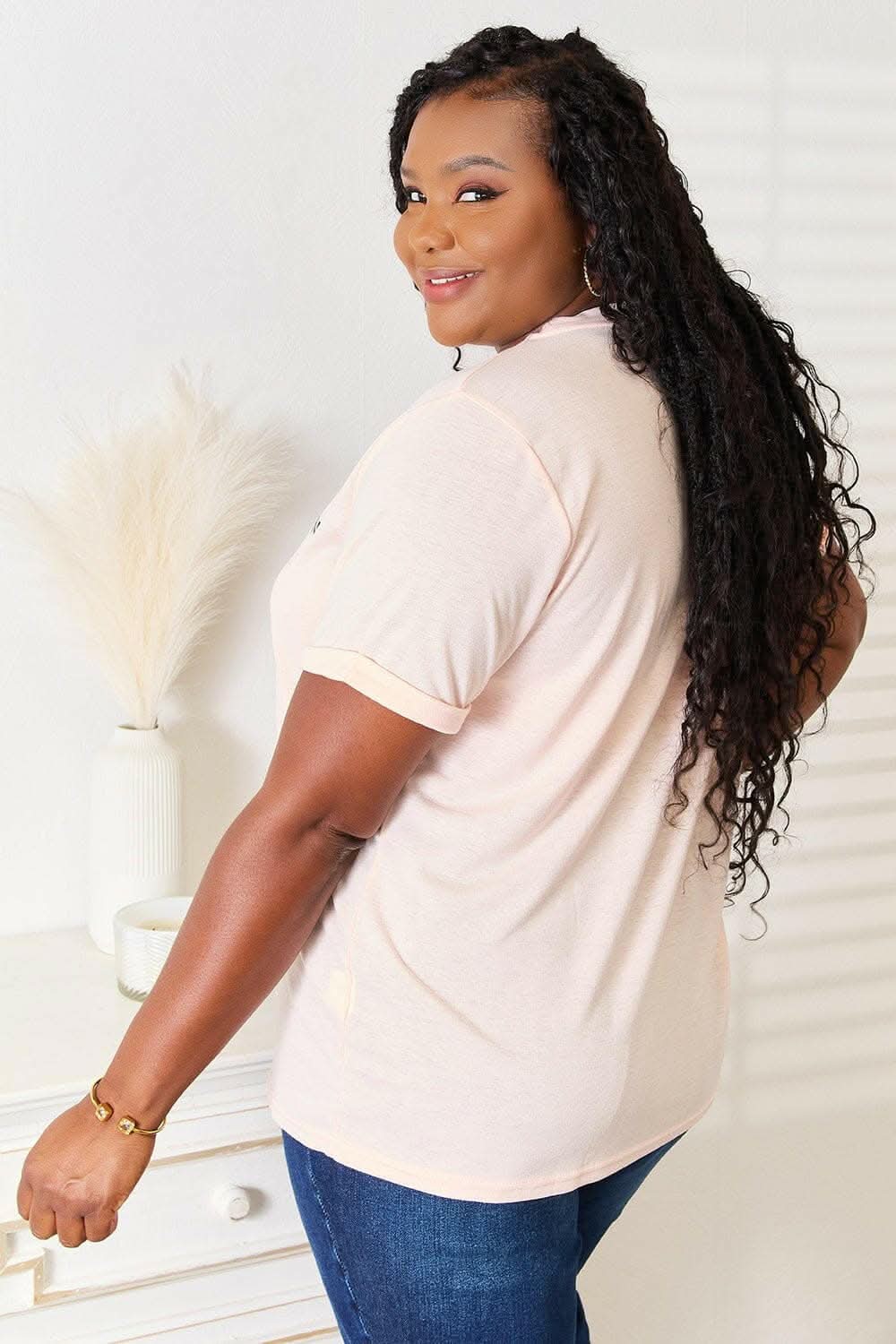 Love Statement Graphic Tee - Cuffed Sleeves, Soft Material, Sizes S-2XL - Love Salve