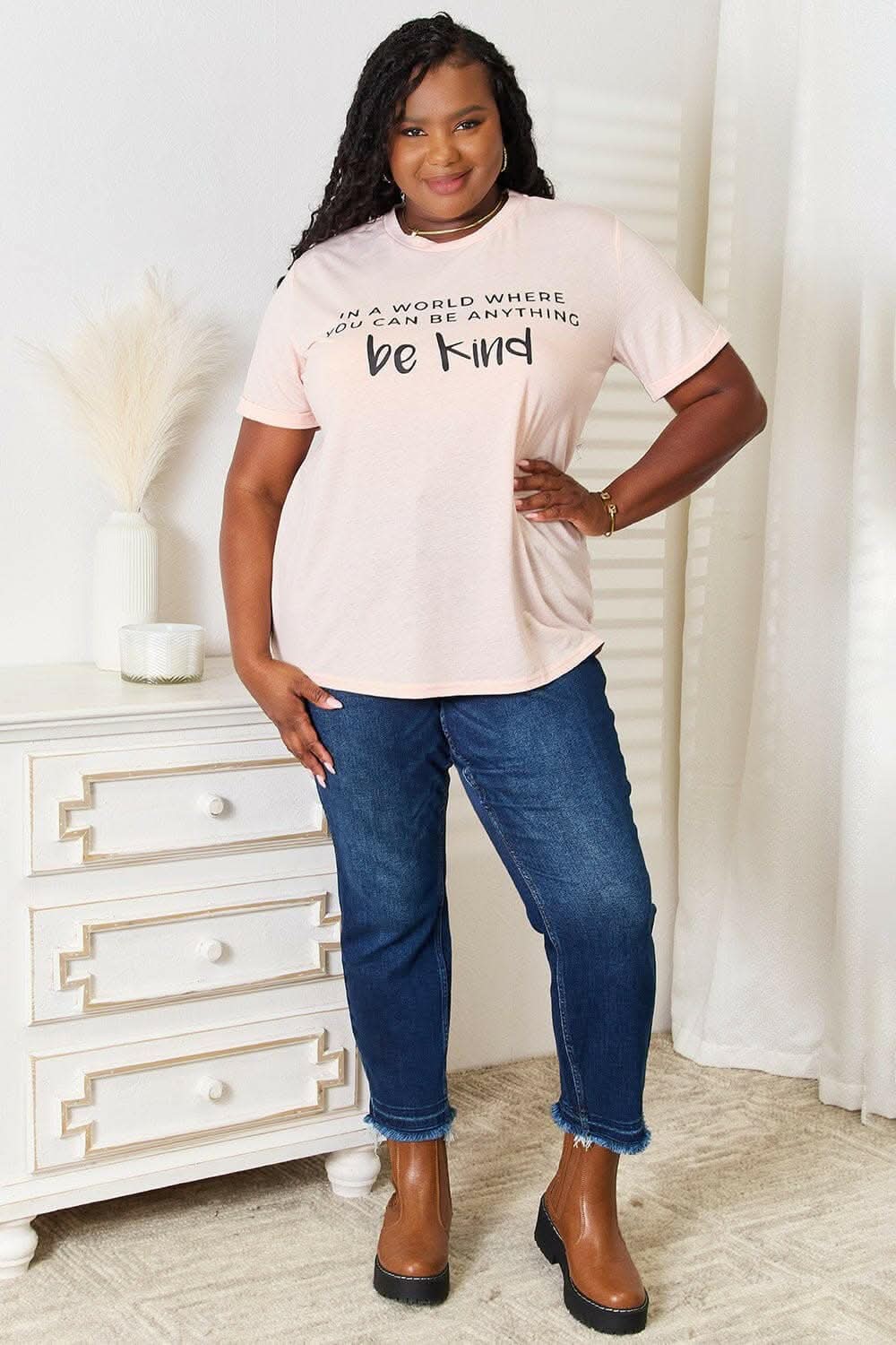 Love Statement Graphic Tee - Cuffed Sleeves, Soft Material, Sizes S-2XL - Love Salve