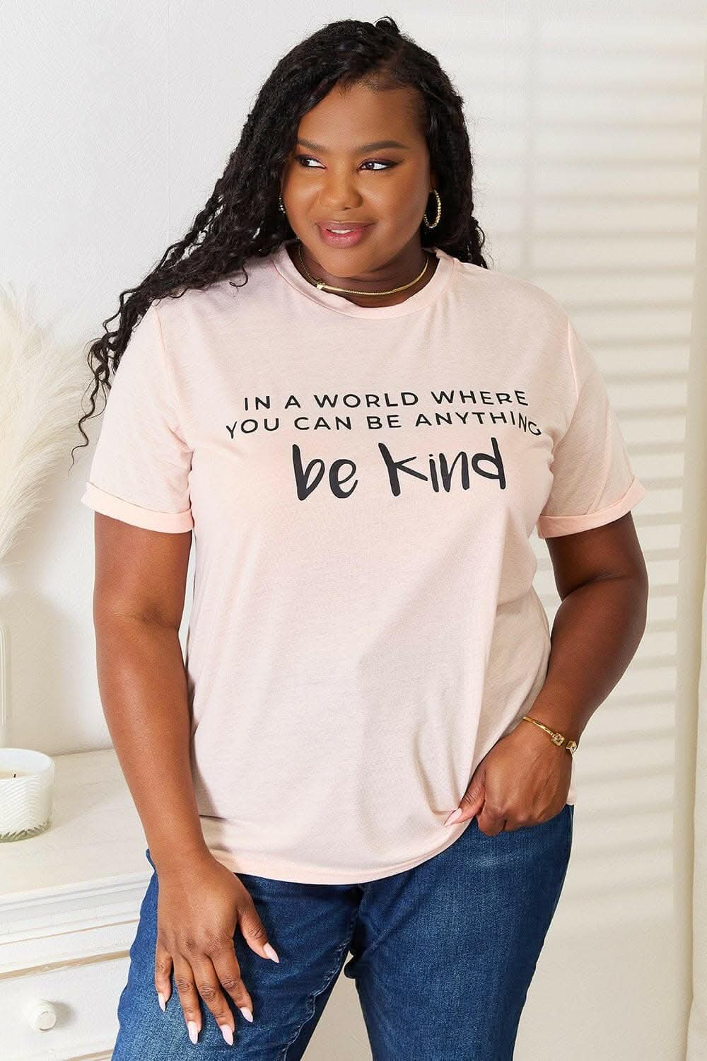 Love Statement Graphic Tee - Cuffed Sleeves, Soft Material, Sizes S-2XL - Love Salve