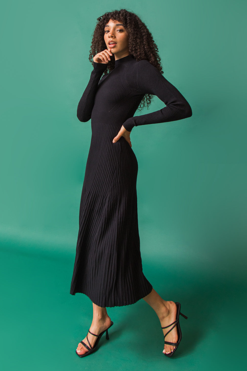 Stolen Kisses Sweater Midi Dress Knit Couture Style