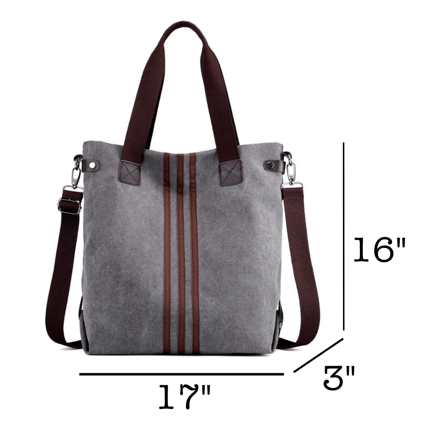 Kelly Canvas Tote Bag with Adjustable Strap and Double Top Handles - Love Salve