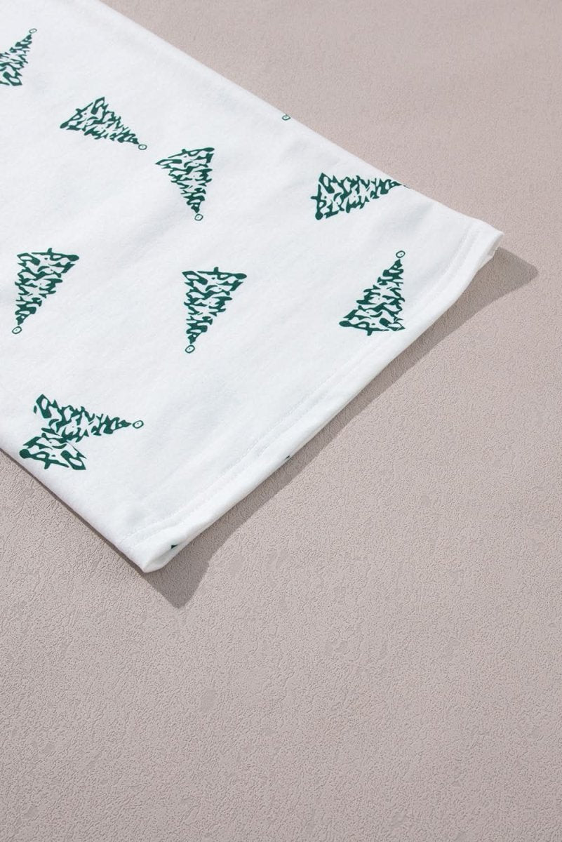 Skobeloff Christmas Tree Print Tee and Pants Lounge Set - Love Salve