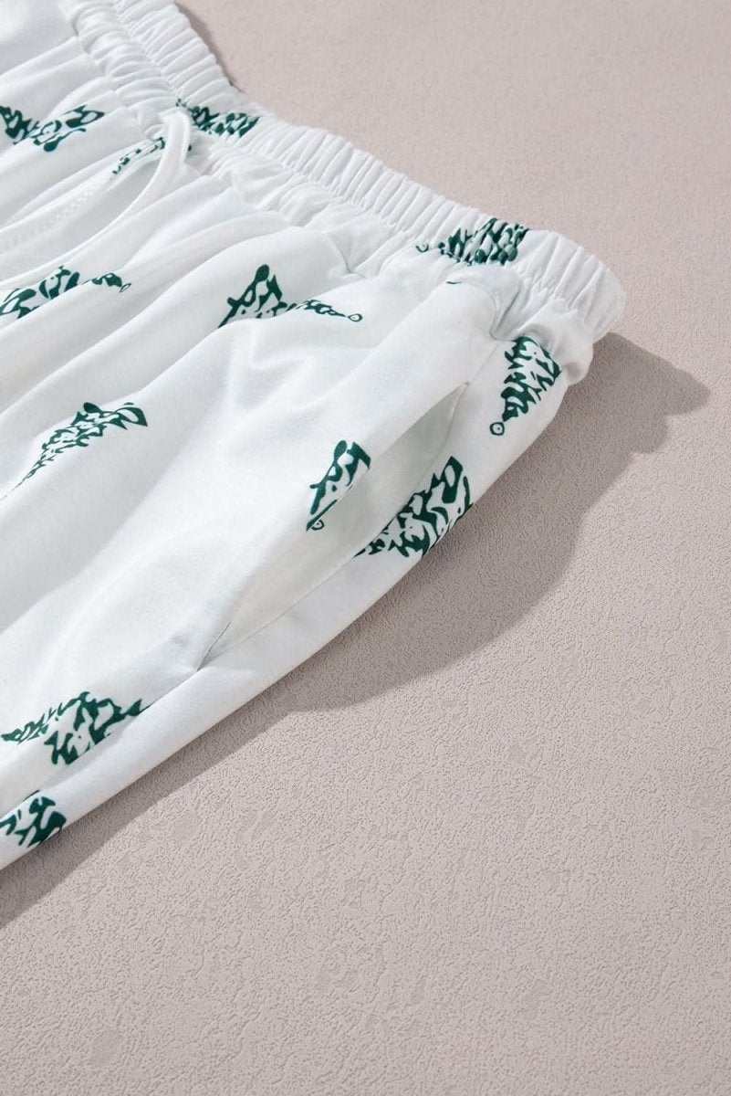 Skobeloff Christmas Tree Print Tee and Pants Lounge Set - Love Salve