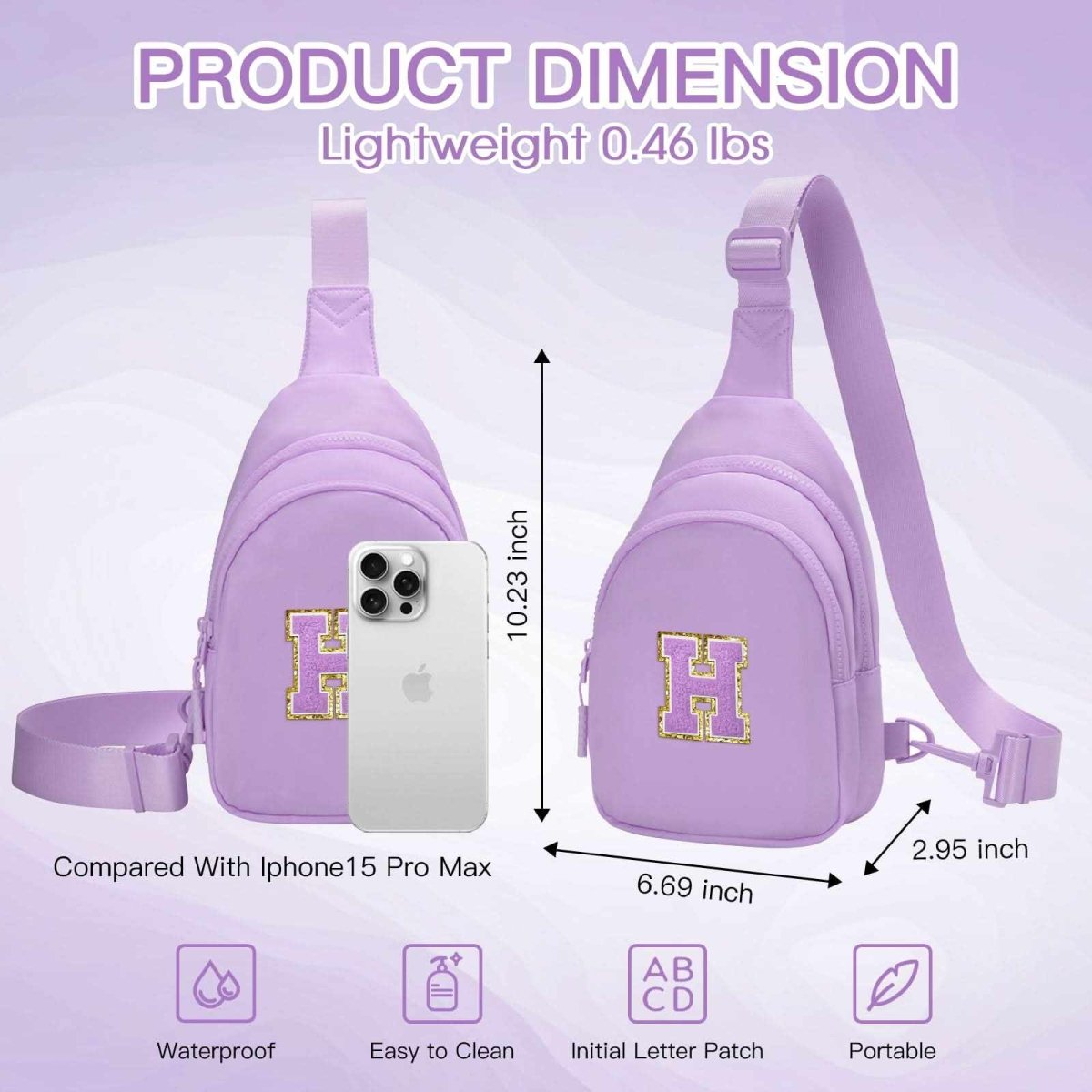 Small Initial Sling Bag Crossbody Bag Fanny Pack for Girls Women Cute Chest Bag Cross Body Bag Personalized Gift - Love Salve