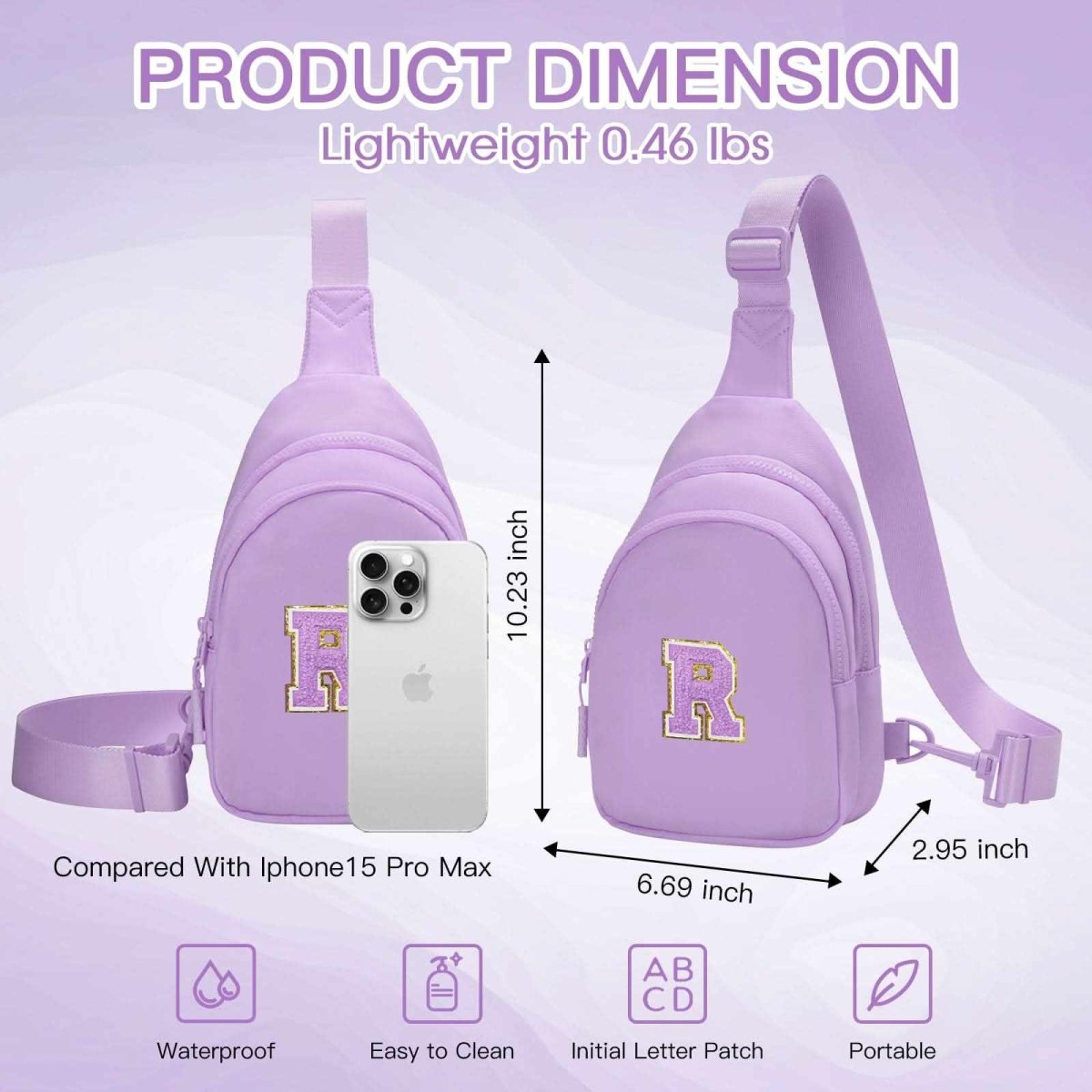 Small Initial Sling Bag Crossbody Bag Fanny Pack for Girls Women Cute Chest Bag Cross Body Bag Personalized Gift - Love Salve