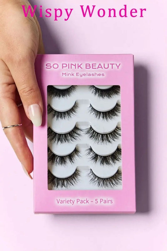 SO PINK BEAUTY Mink Eyelashes Variety Pack 5 Pairs - Love Salve