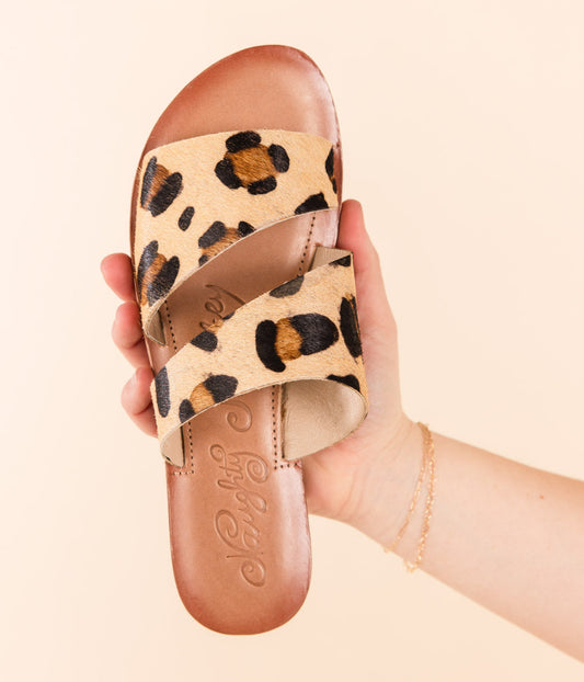Leopard Dual Strap Slide Sandal With Cushioned Footbed Naughty Monkey