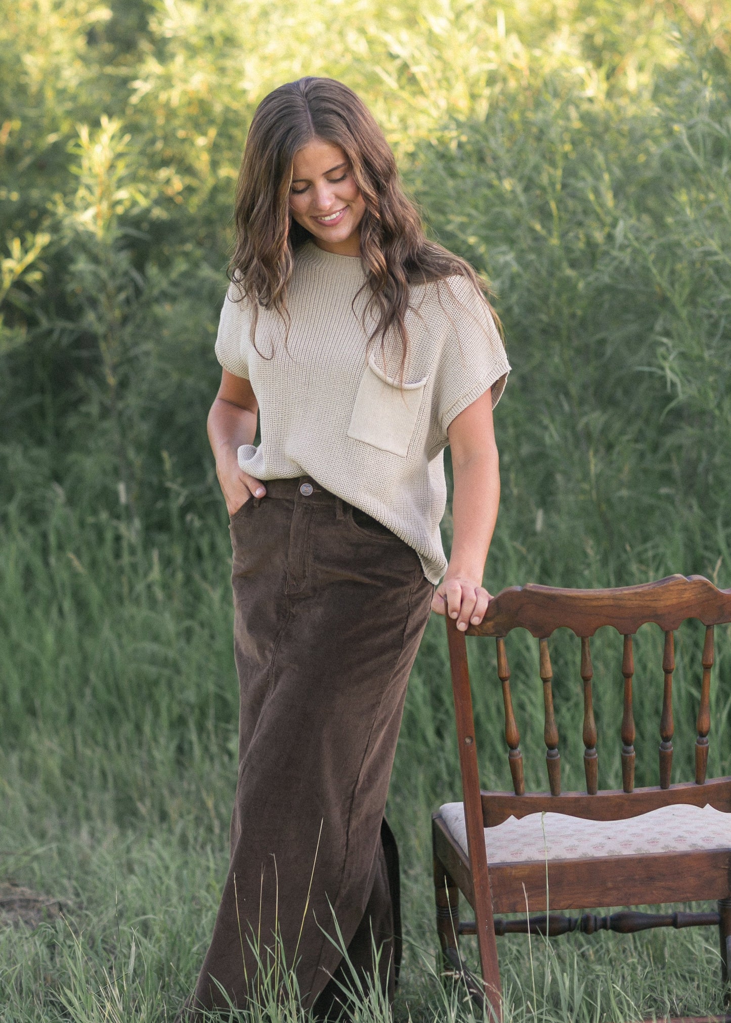 Stella Maxi Corduroy Skirt
