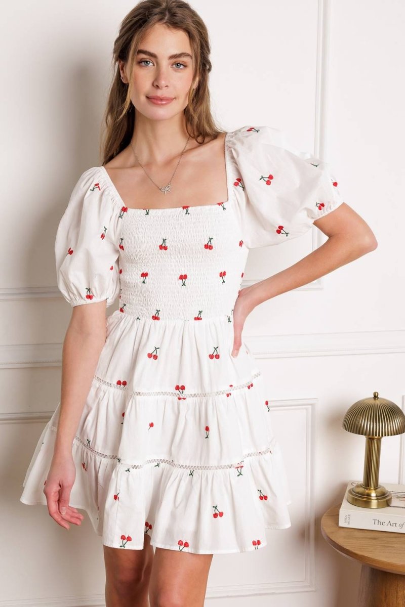 STILL DECIDING EMBROIDERED MINI DRESS - Love Salve