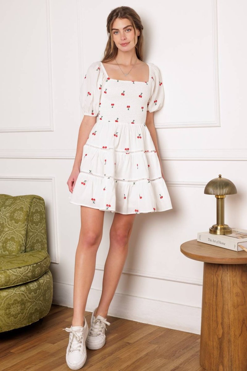 STILL DECIDING EMBROIDERED MINI DRESS - Love Salve