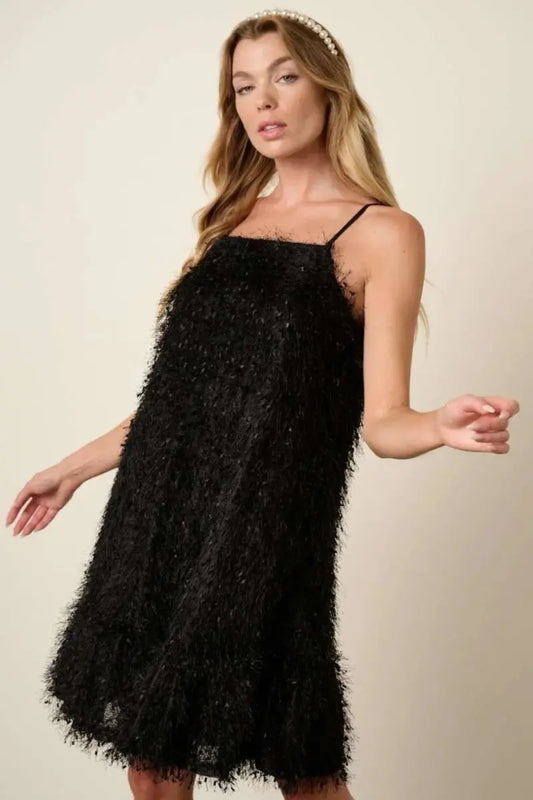 Stylish Mittoshop Feather Ruffle Hem Mini Cami Dress - Love Salve