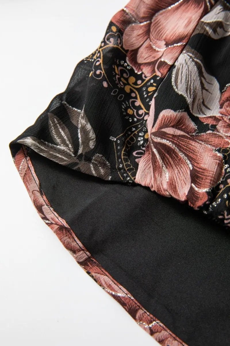 Stylish Printed Surplice Long Sleeve Blouse for Women - Love Salve