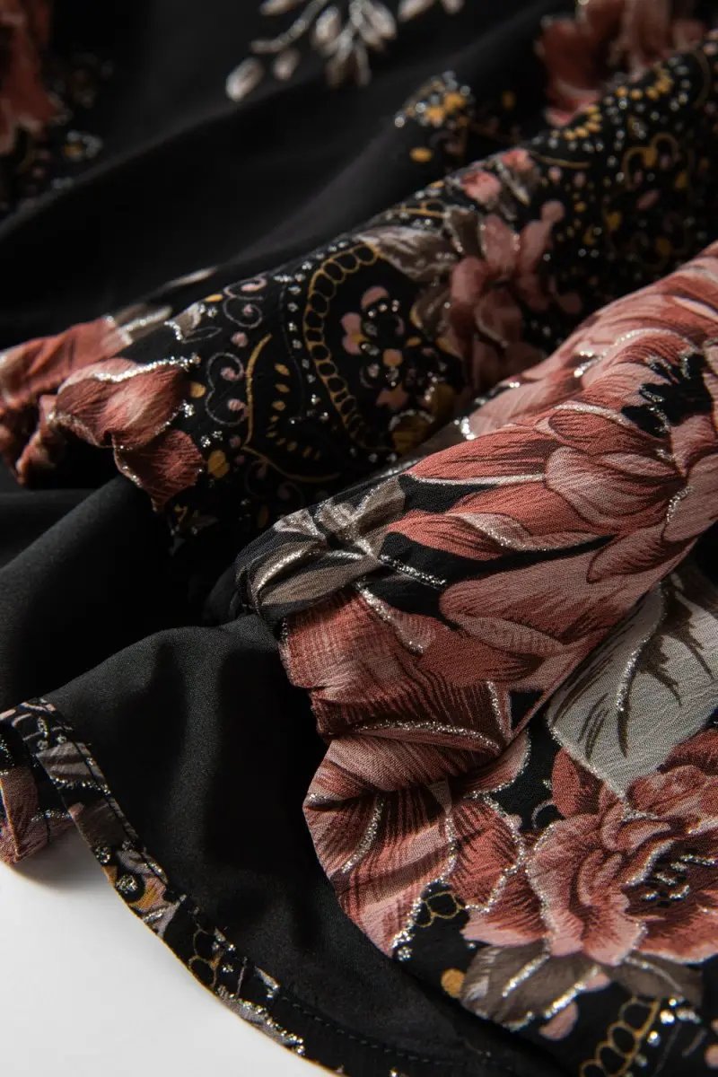 Stylish Printed Surplice Long Sleeve Blouse for Women - Love Salve