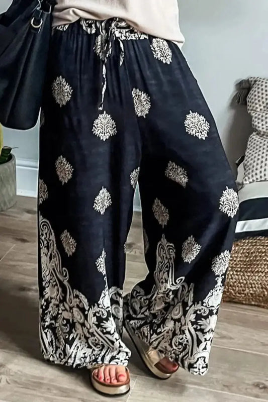 Stylish Printed Wide Leg Pants for Comfortable Wear - Love Salve