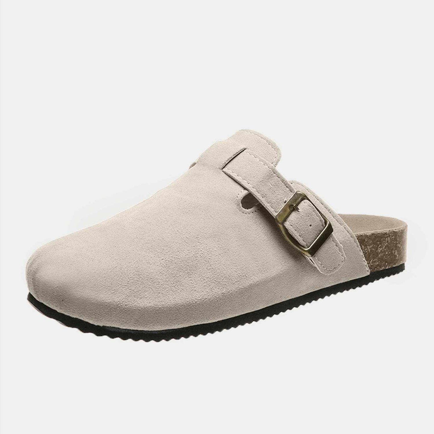 Suede Closed Toe Buckle Slide - Love Salve