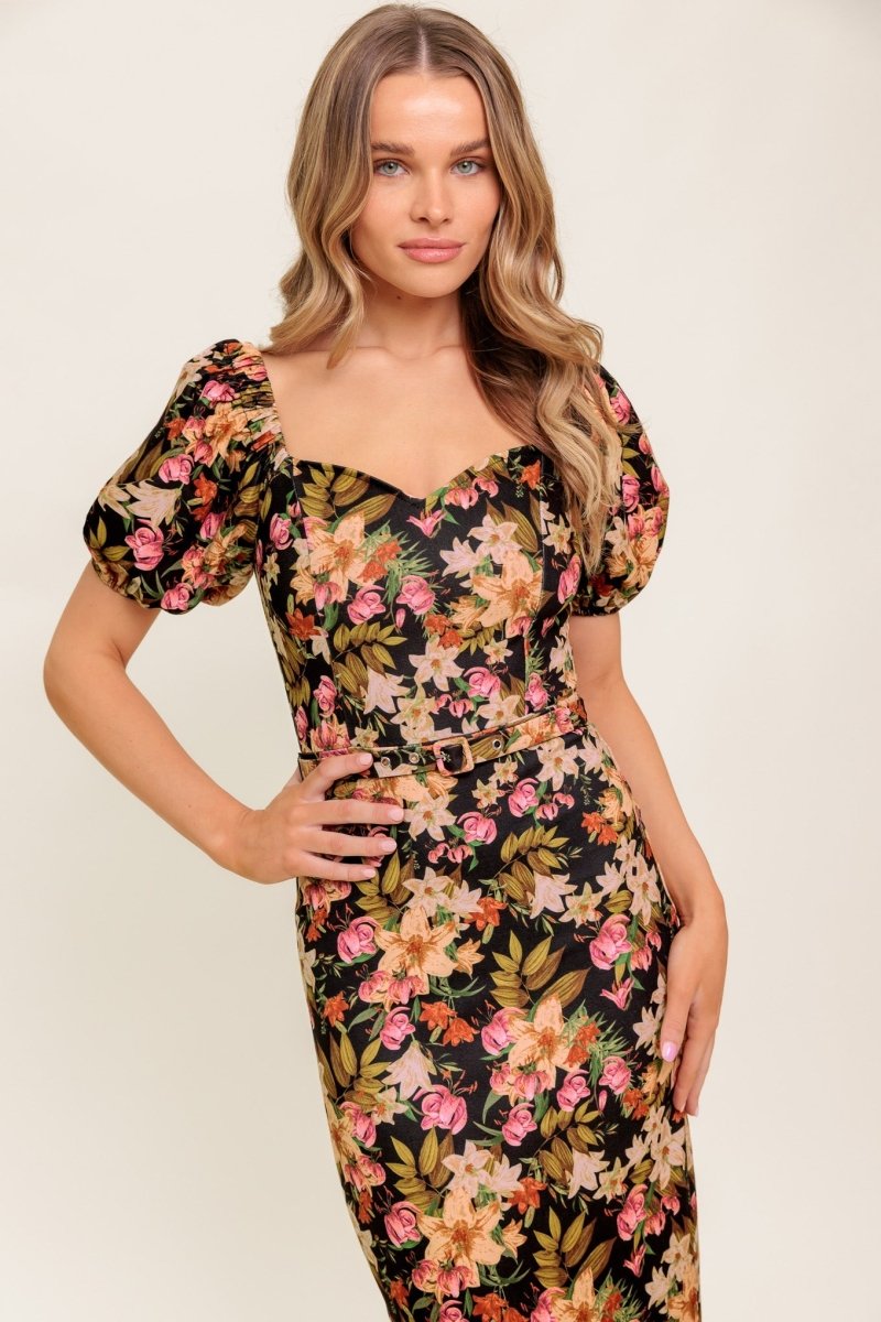 SWEET AT HEART WOVEN MIDI DRESS - Love Salve