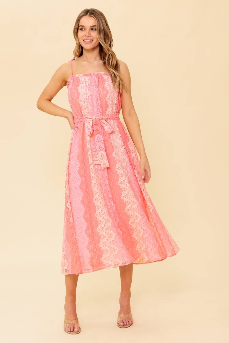 TAILOR MADE FOR YOU WOVEN LACE MIDI DRESS - Love Salve
