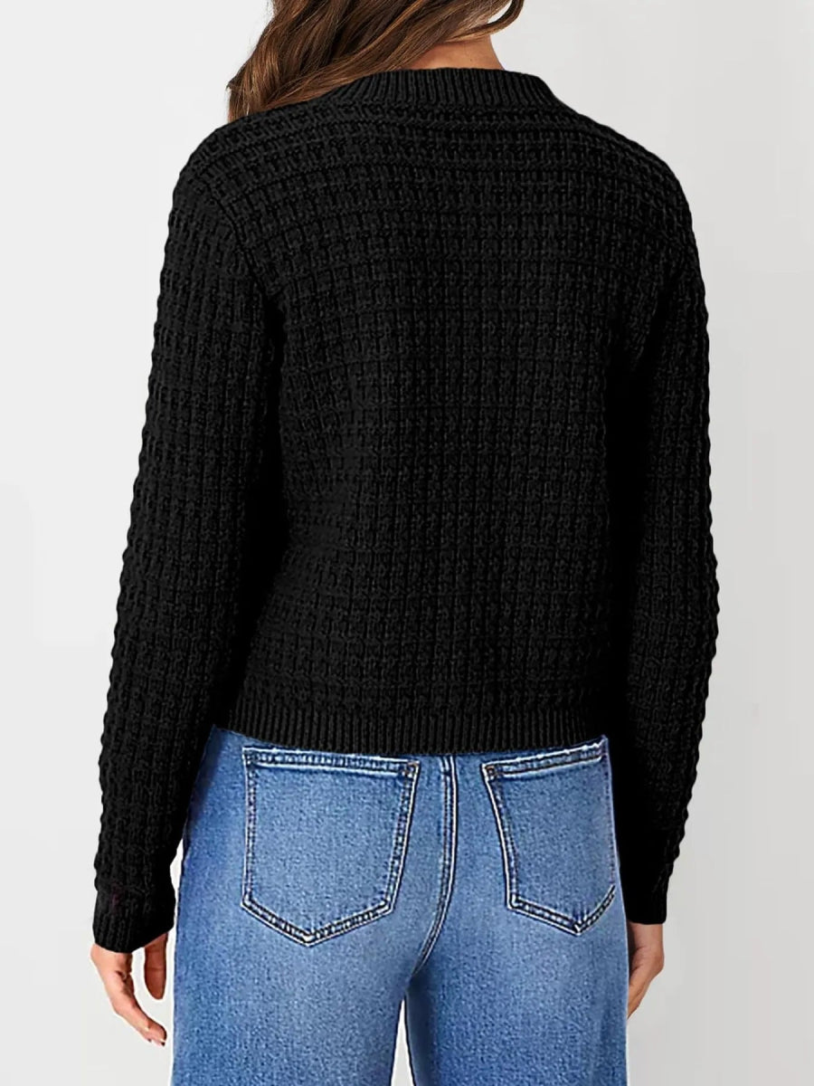 Textured Knit Button - Front Cardigan - Love Salve