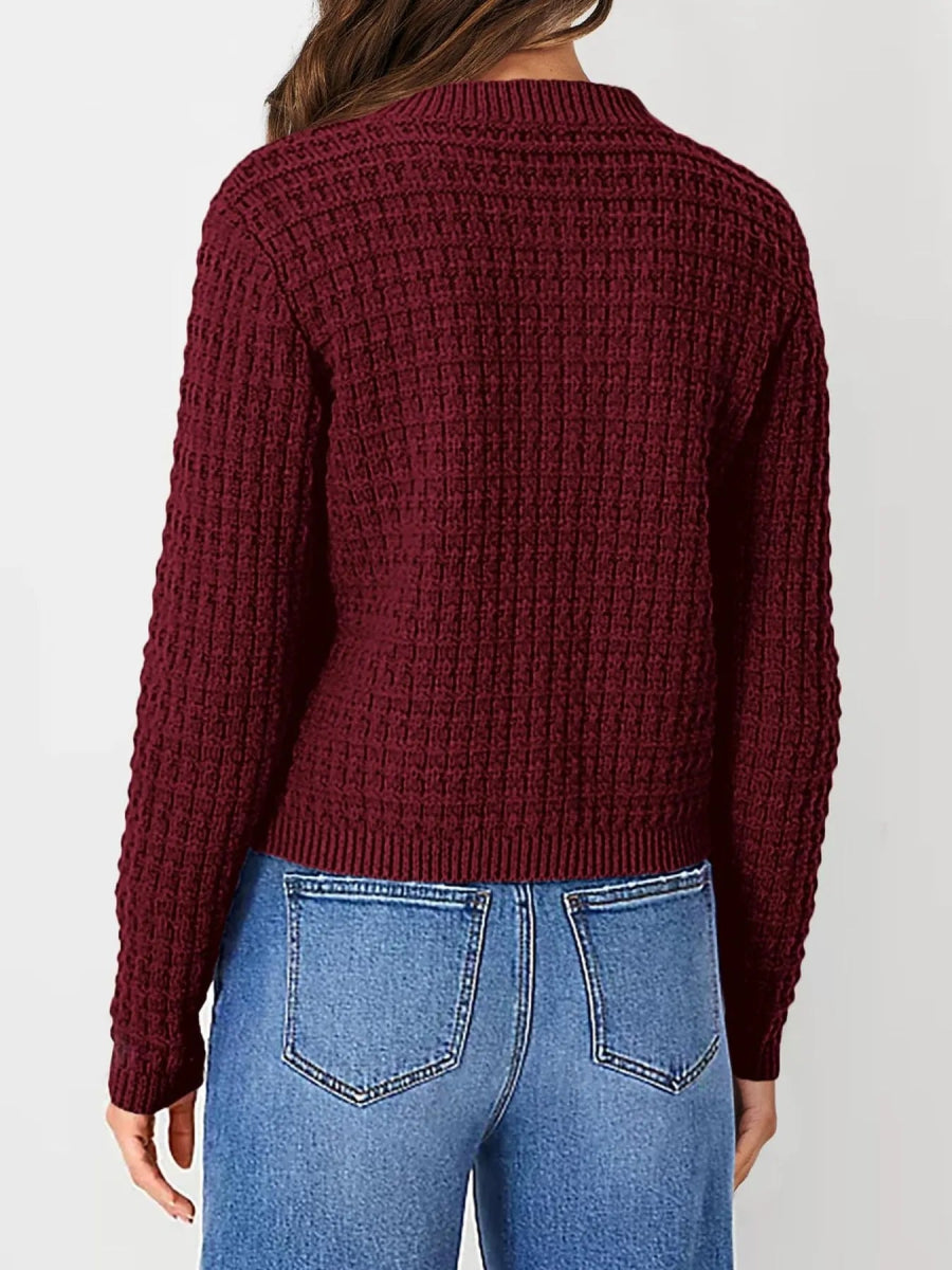 Textured Knit Button - Front Cardigan - Love Salve