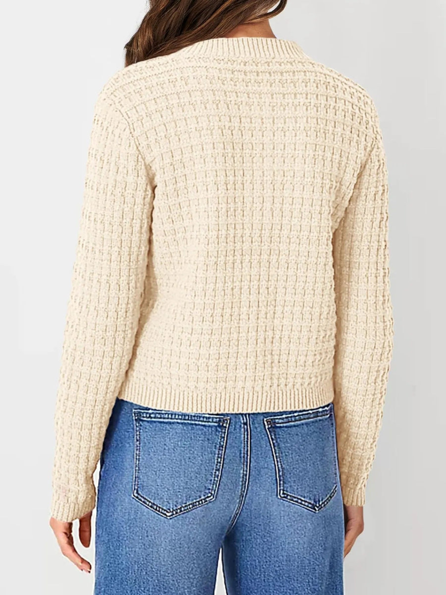 Textured Knit Button - Front Cardigan - Love Salve