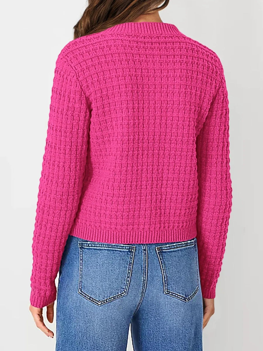 Textured Knit Button - Front Cardigan - Love Salve