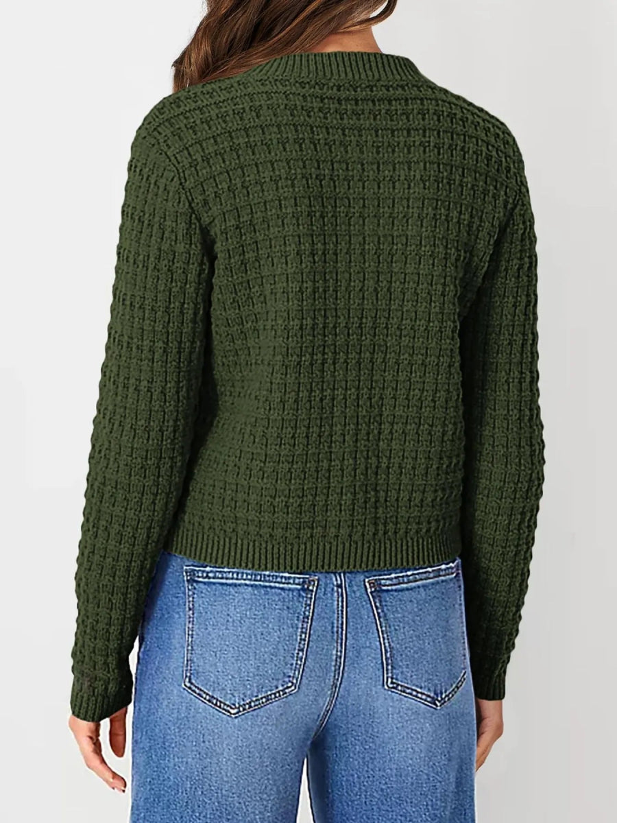 Textured Knit Button - Front Cardigan - Love Salve