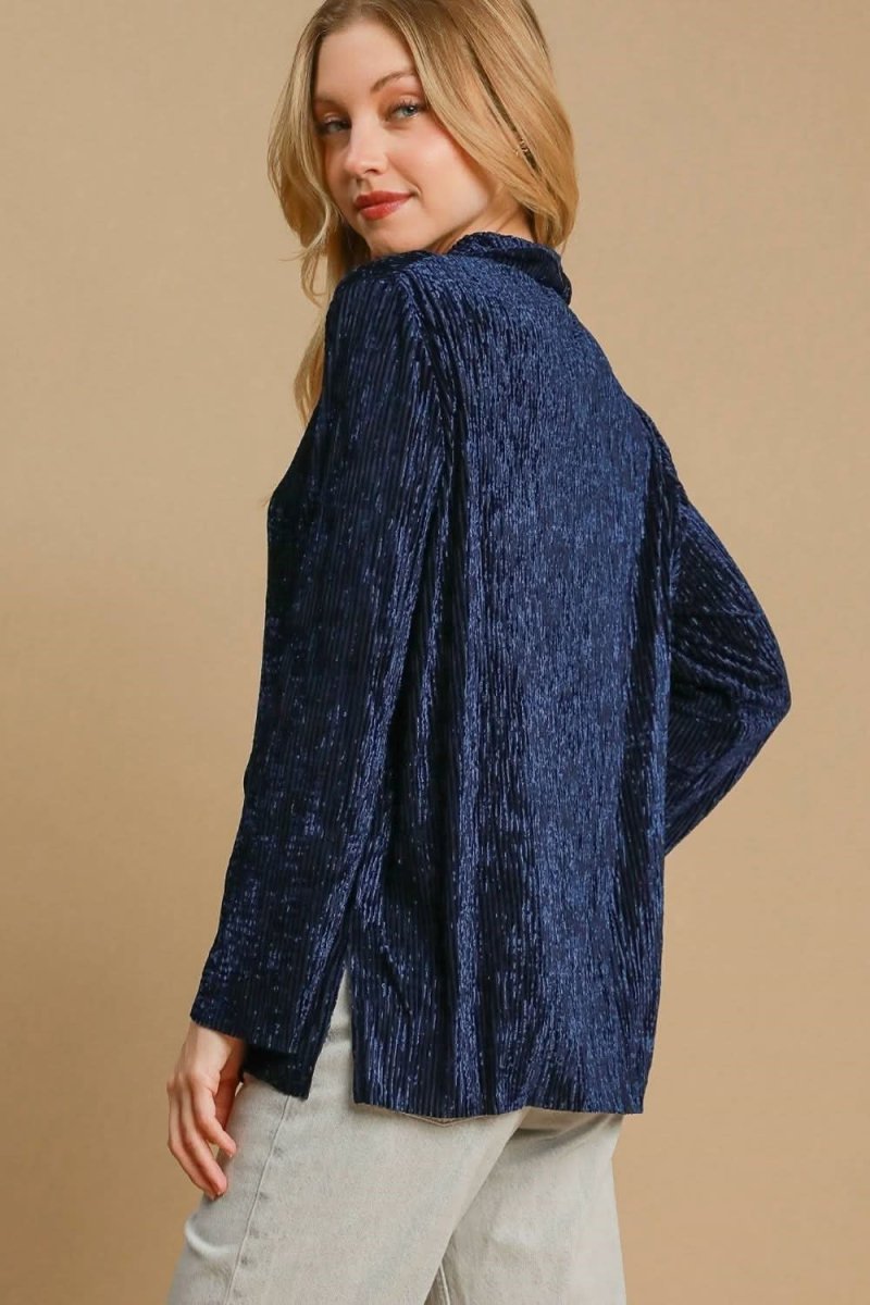 Textured Side Slit Button-Up Shirt by Umgee - Love Salve