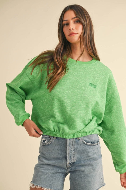 Malibu vintage crop sweatshirt - Love Salve