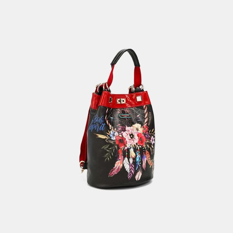 Floral print backpack bag - adjustable straps - Love Salve