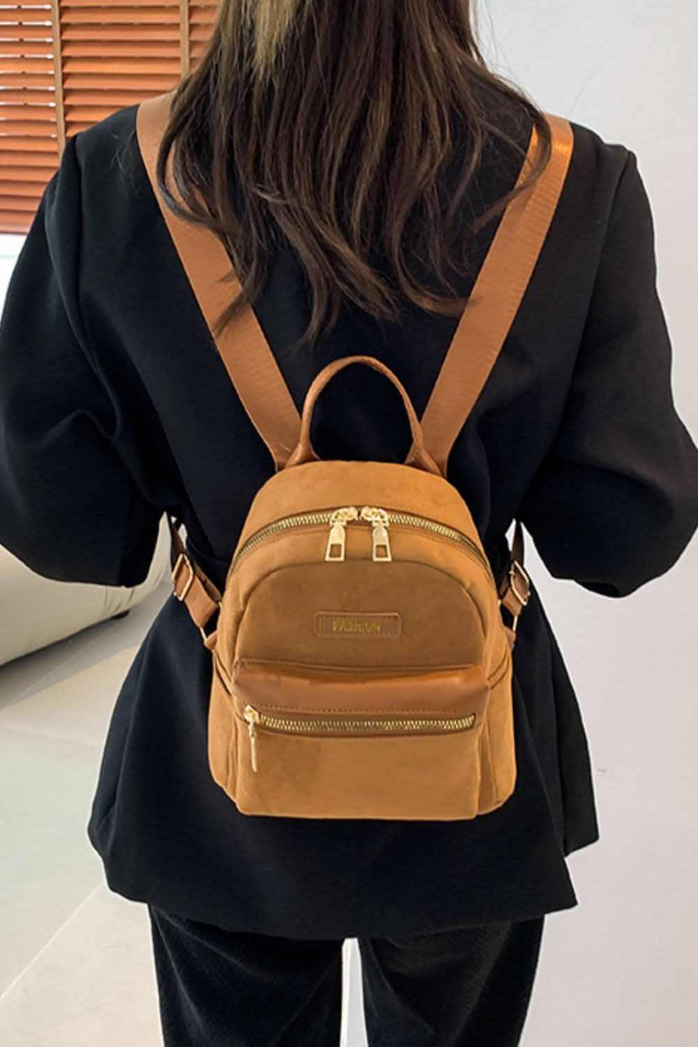 Stylish suede mini backpack - Love Salve